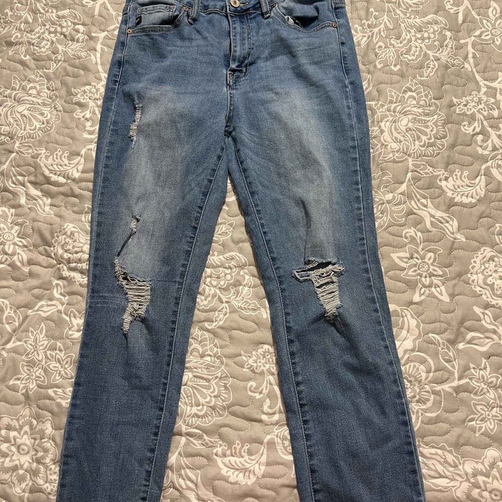 KanCan Blue Skinny Jeans Distressed Casual